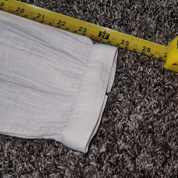 SuperDry Penny Collar Shirt Blouse in Oatmeal Size 10 Lightweight gauzy - Picture 15 of 16